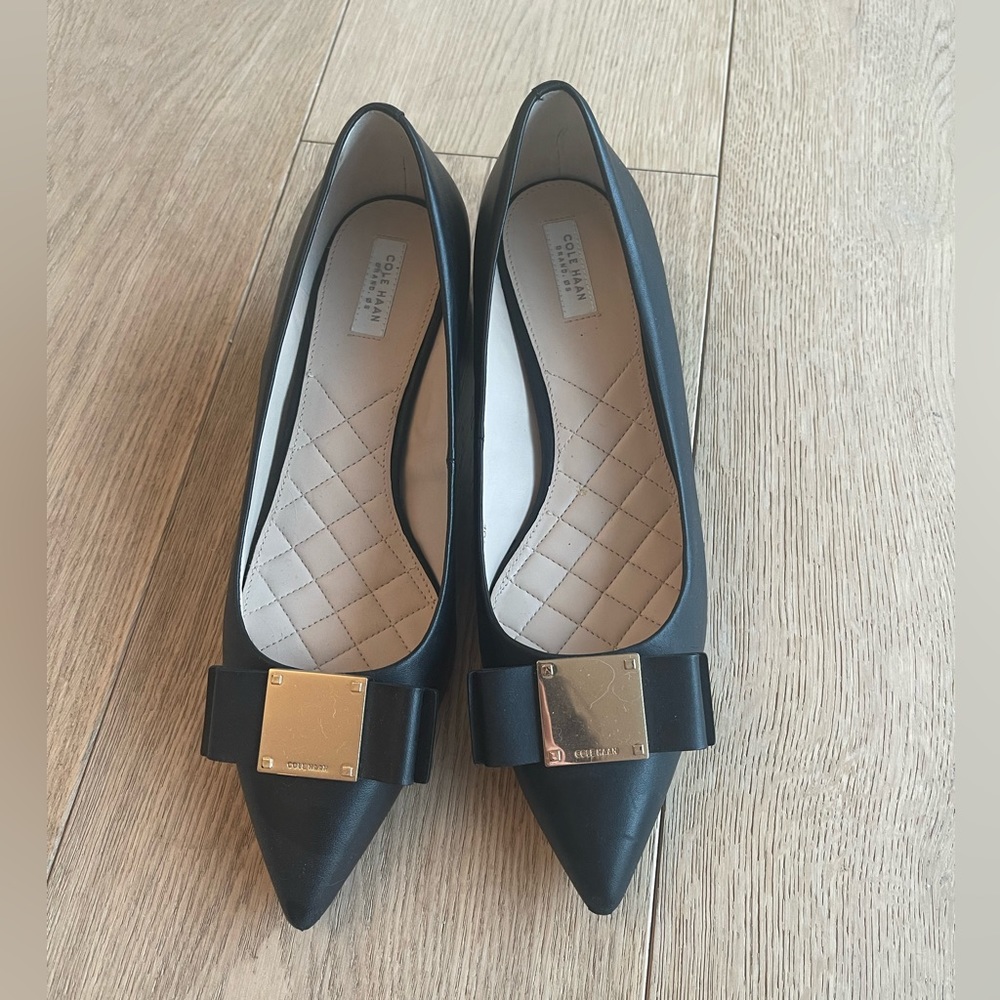 Cole Haan leather upper pointy toe with block heels. Size US 8